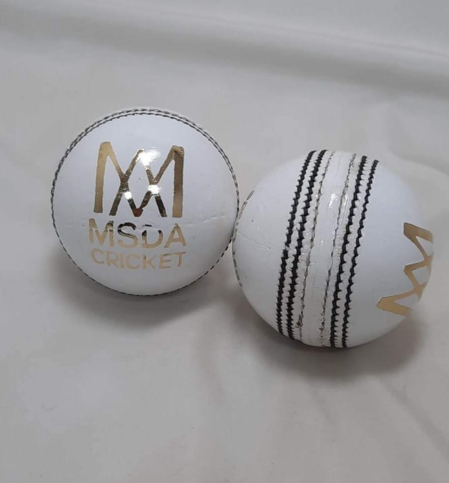 MSDA Alum Tanned Leather White Cricket Ball