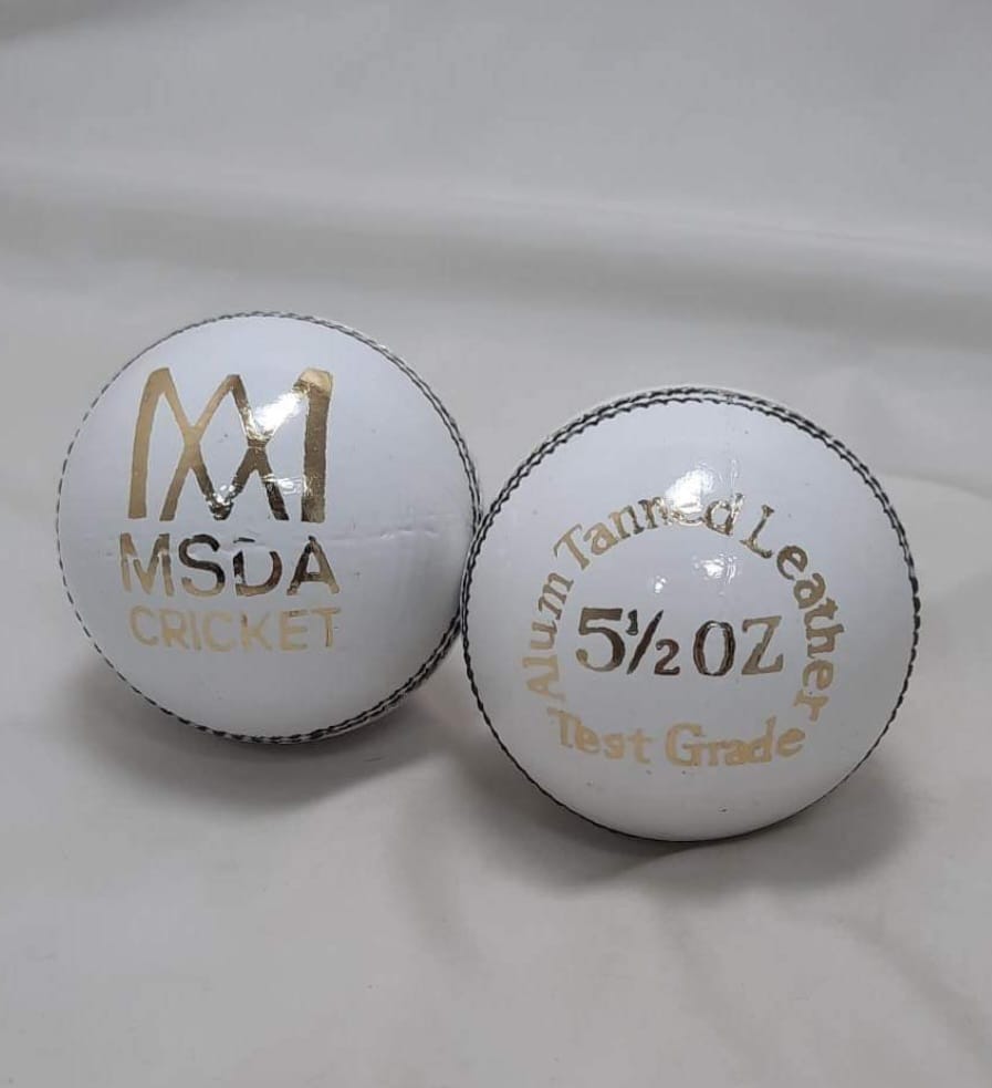 MSDA Alum Tanned Leather White Cricket Ball